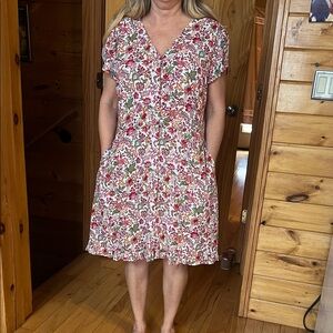 Loft jungle ruffle dress